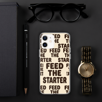Feed the Starter Repeating Text Clear Case for iPhone® Bags & Accessories > Phone Cases ZomaModa