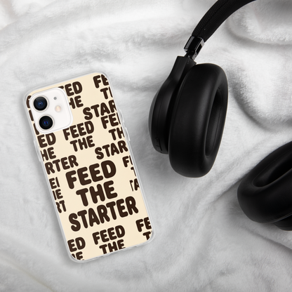 Feed the Starter Repeating Text Clear Case for iPhone® Bags & Accessories > Phone Cases ZomaModa