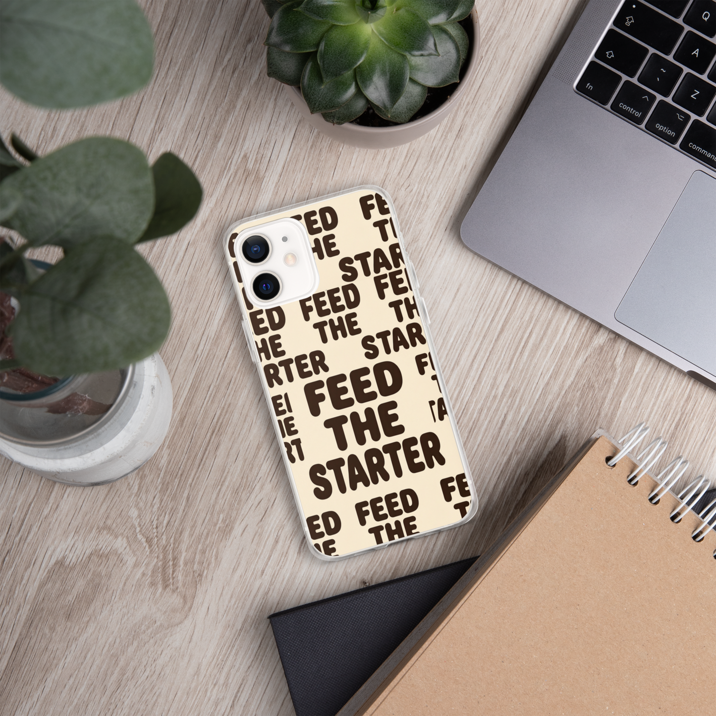Feed the Starter Repeating Text Clear Case for iPhone® Bags & Accessories > Phone Cases ZomaModa