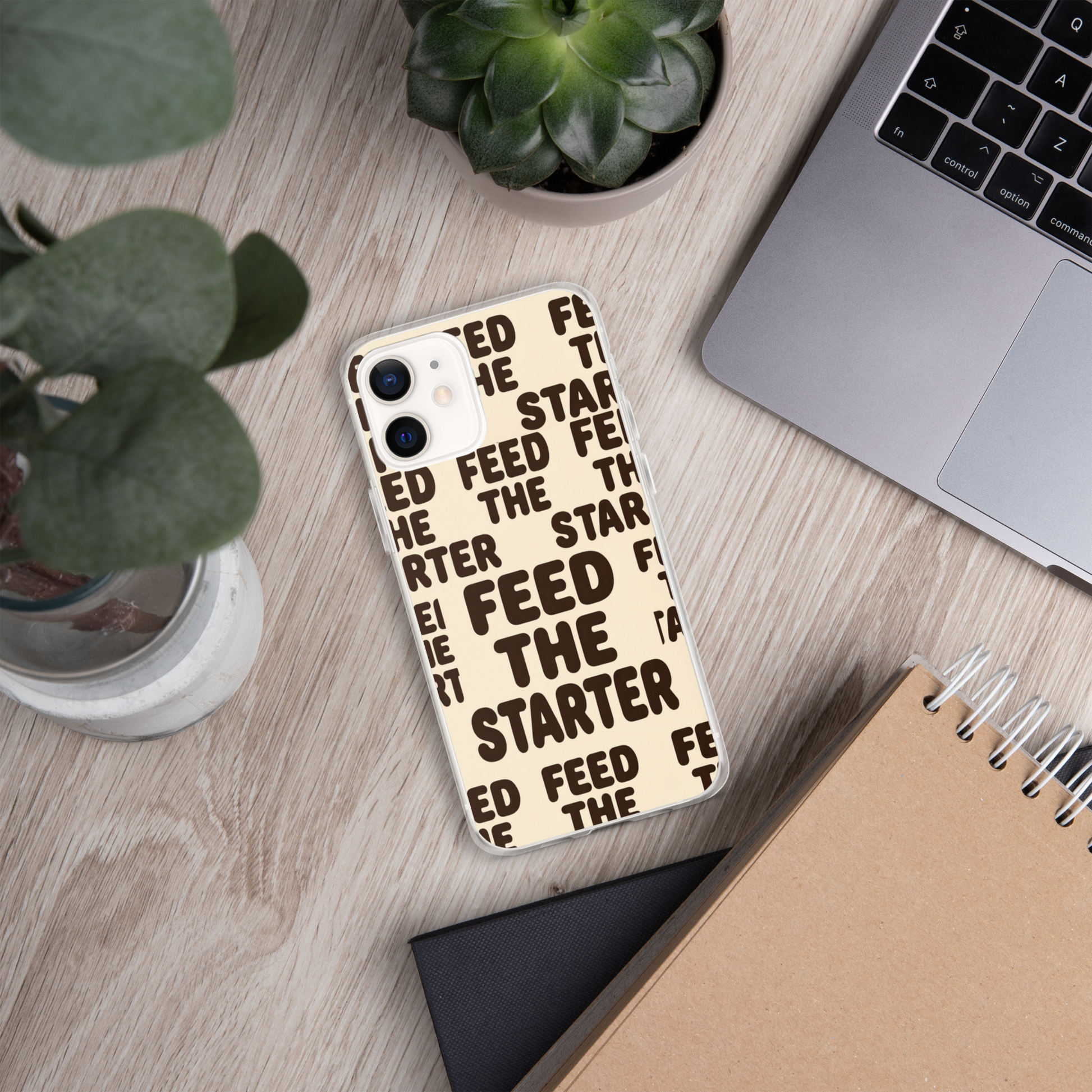 Feed the Starter Repeating Text Clear Case for iPhone® Bags & Accessories > Phone Cases ZomaModa
