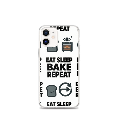Eat Sleep Bake Repeat Clear Case for iPhone® iPhone 12 mini Bags & Accessories > Phone Cases ZomaModa