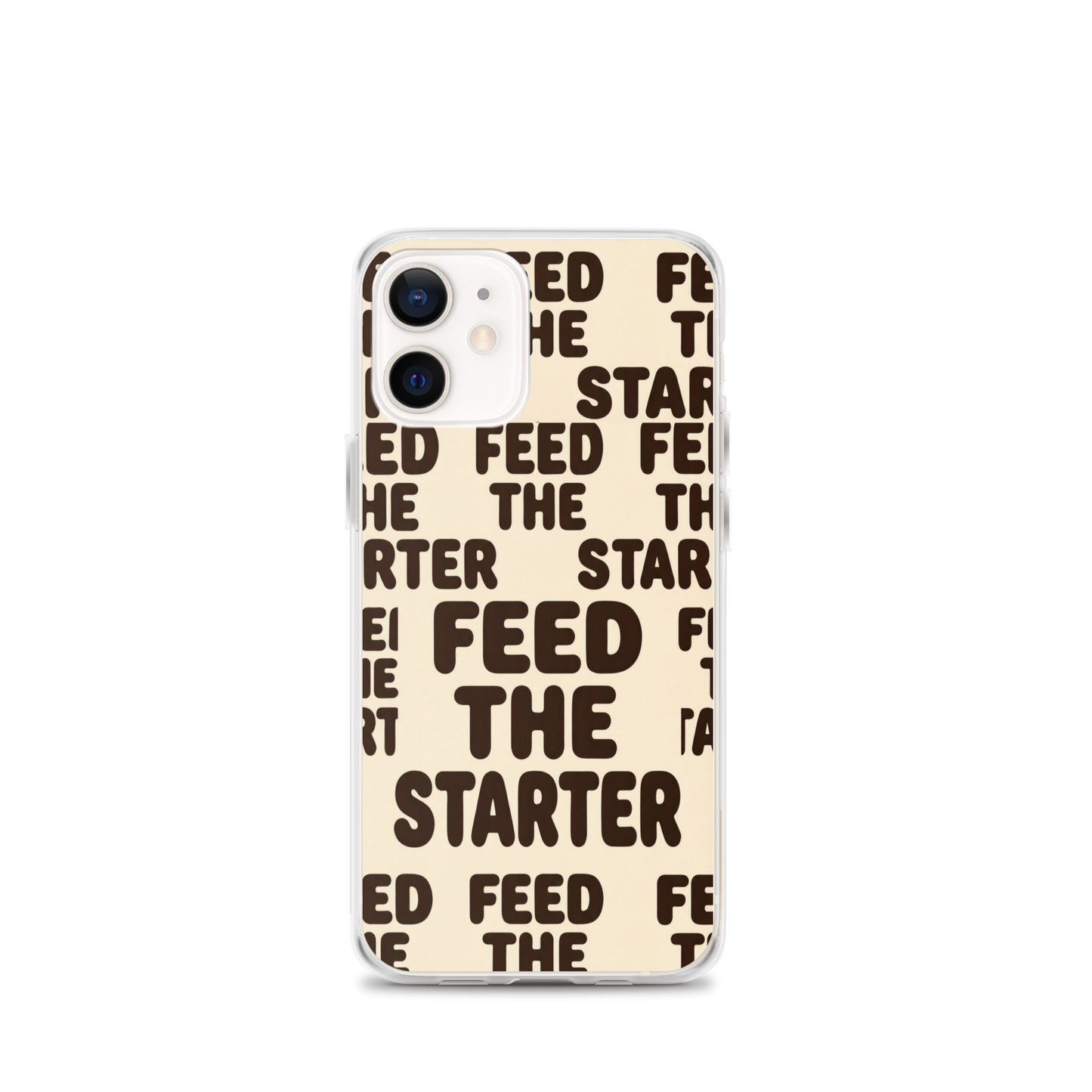 Feed the Starter Repeating Text Clear Case for iPhone® iPhone 12 mini Bags & Accessories > Phone Cases ZomaModa
