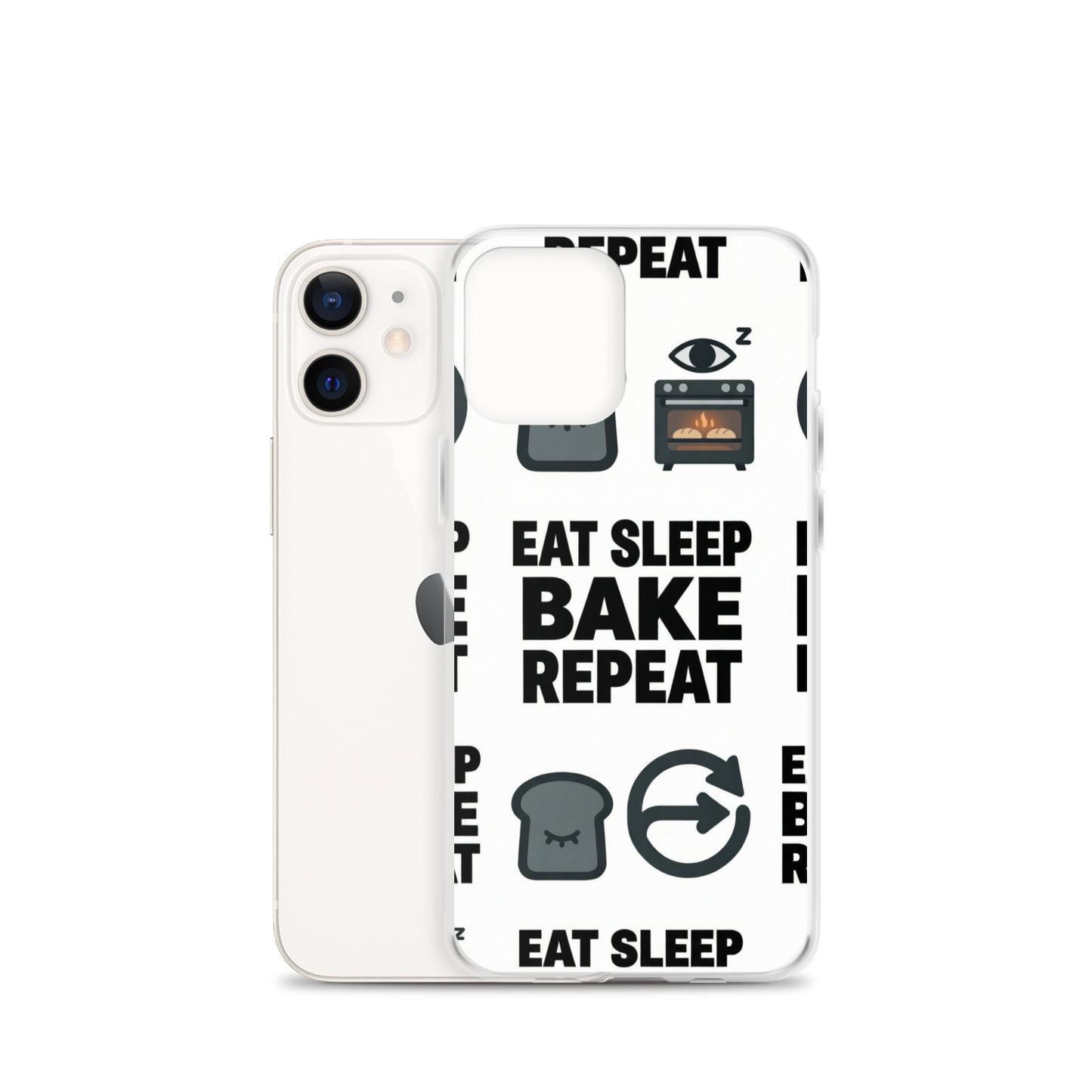 Eat Sleep Bake Repeat Clear Case for iPhone® Bags & Accessories > Phone Cases ZomaModa