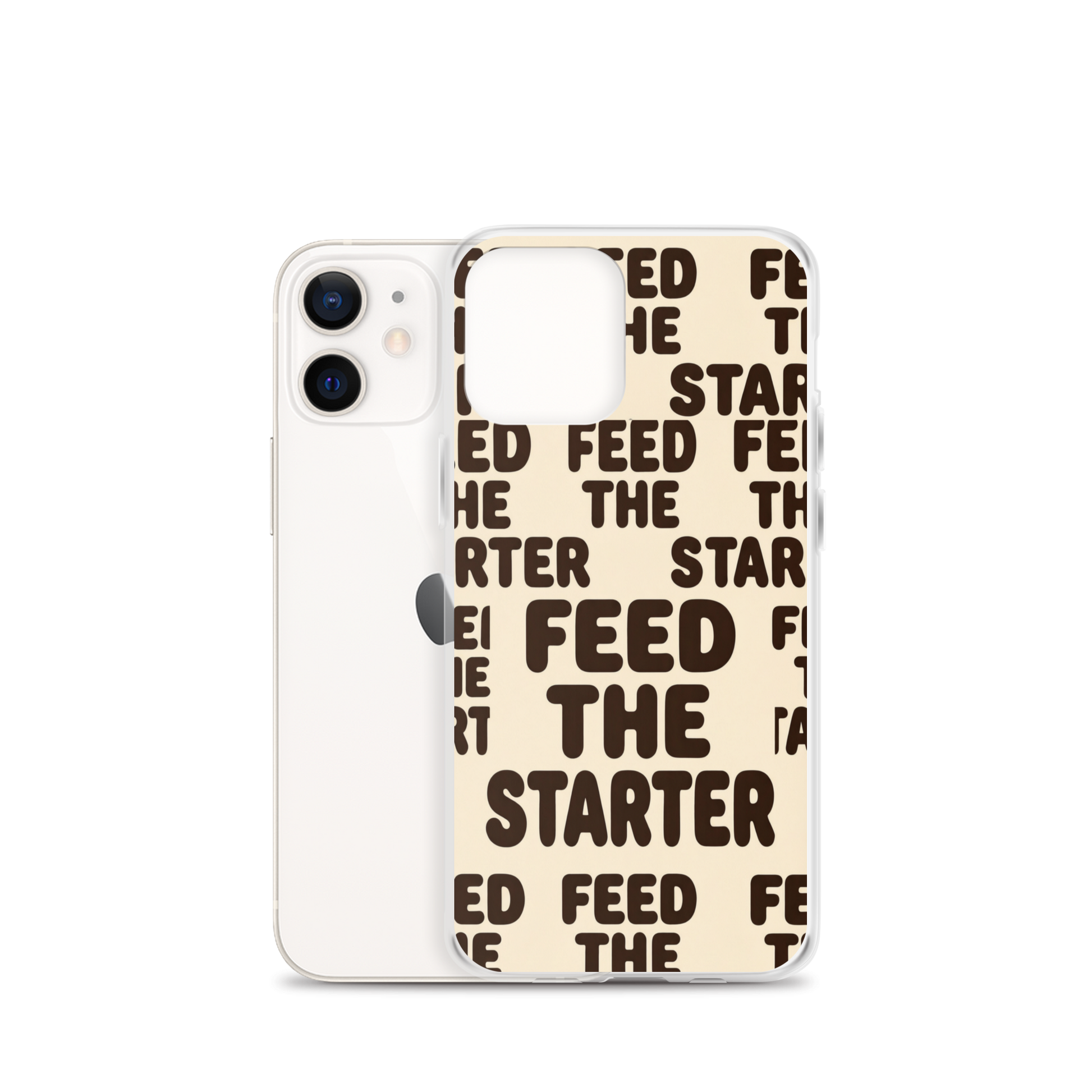 Feed the Starter Repeating Text Clear Case for iPhone® Bags & Accessories > Phone Cases ZomaModa