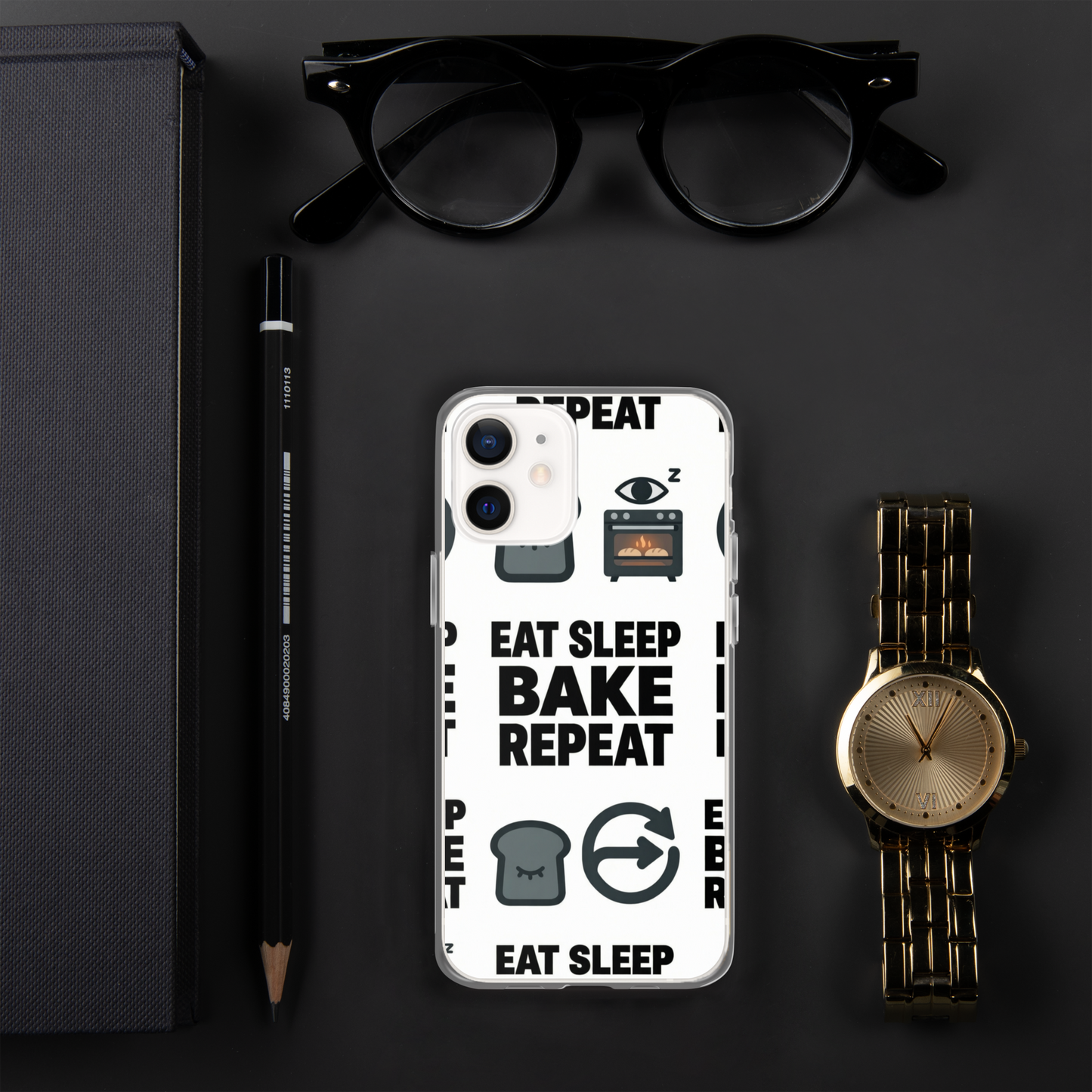 Eat Sleep Bake Repeat Clear Case for iPhone® Bags & Accessories > Phone Cases ZomaModa