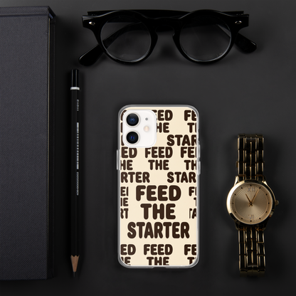 Feed the Starter Repeating Text Clear Case for iPhone® Bags & Accessories > Phone Cases ZomaModa