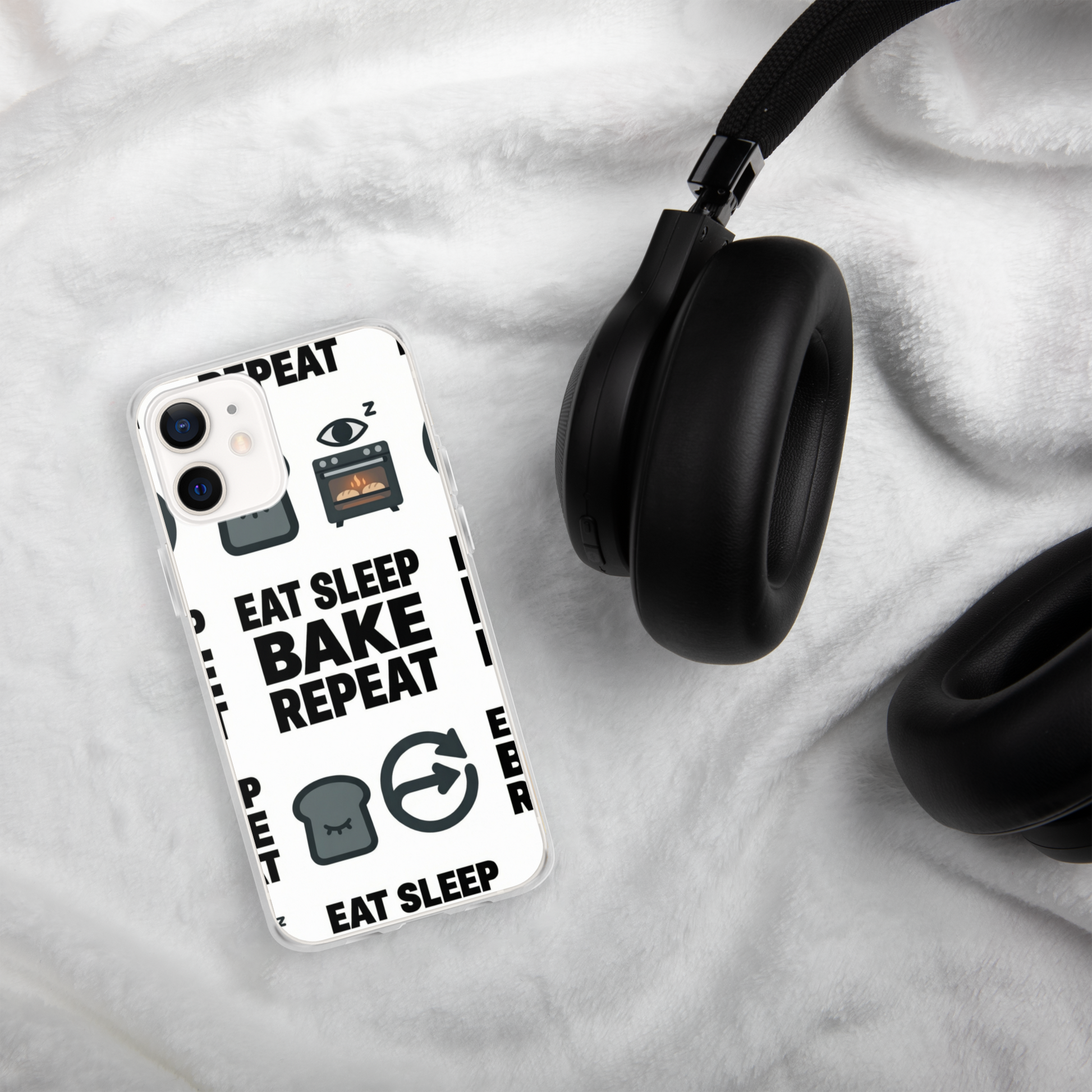Eat Sleep Bake Repeat Clear Case for iPhone® Bags & Accessories > Phone Cases ZomaModa