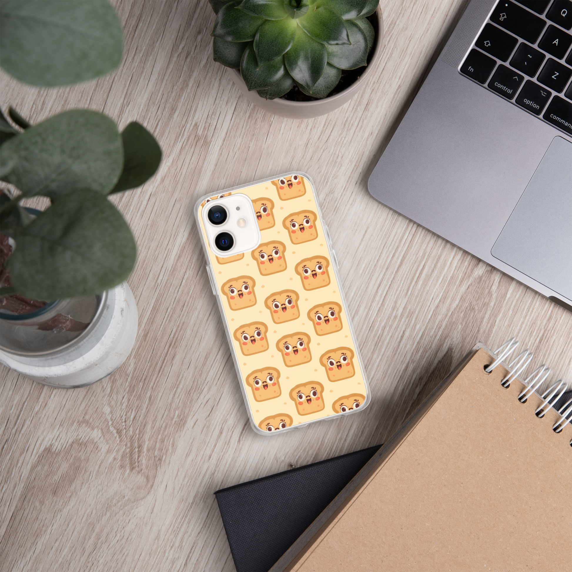 Funny Bread Faces Clear Case for iPhone® Bags & Accessories > Phone Cases ZomaModa