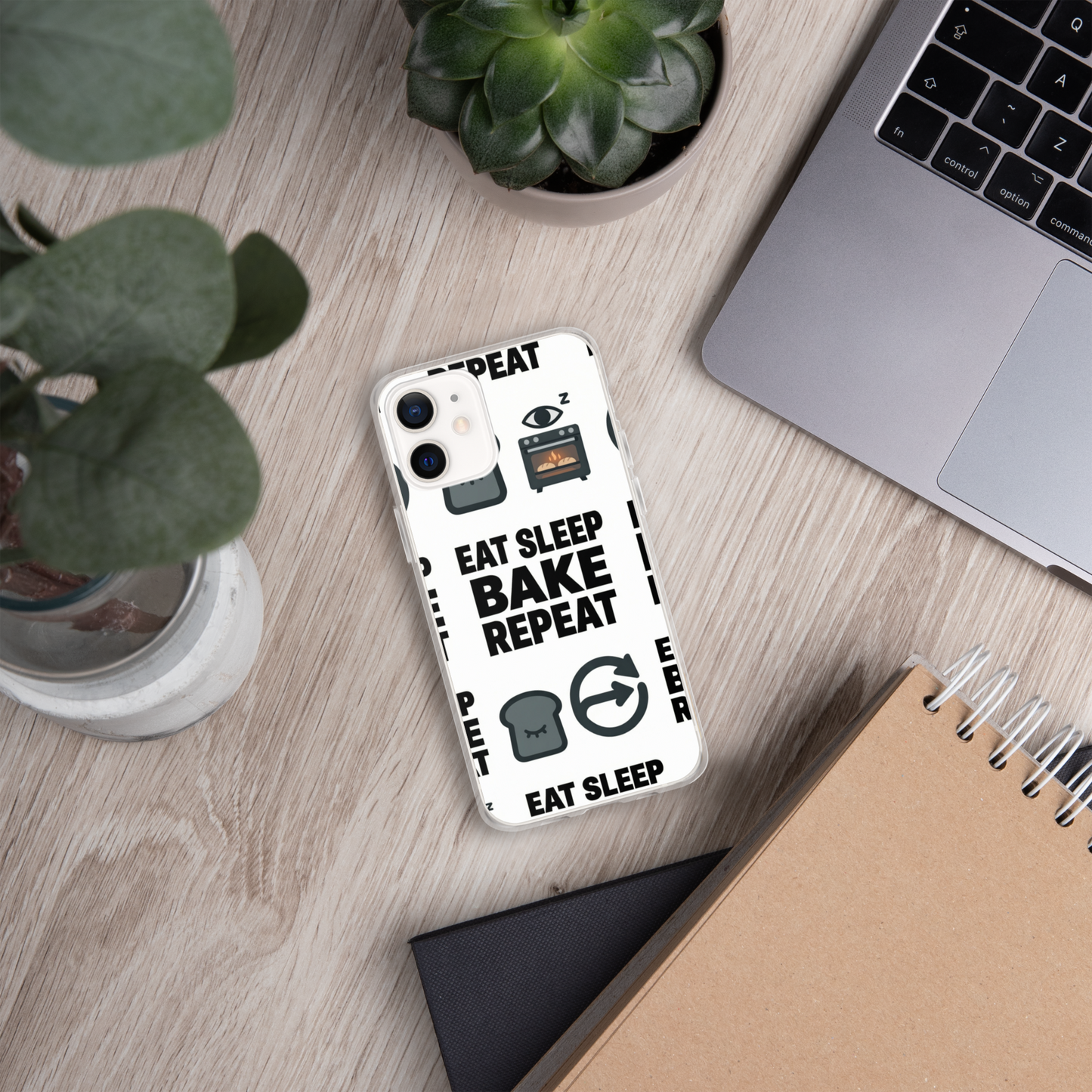 Eat Sleep Bake Repeat Clear Case for iPhone® Bags & Accessories > Phone Cases ZomaModa