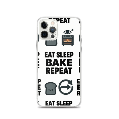 Eat Sleep Bake Repeat Clear Case for iPhone® iPhone 12 Pro Bags & Accessories > Phone Cases ZomaModa