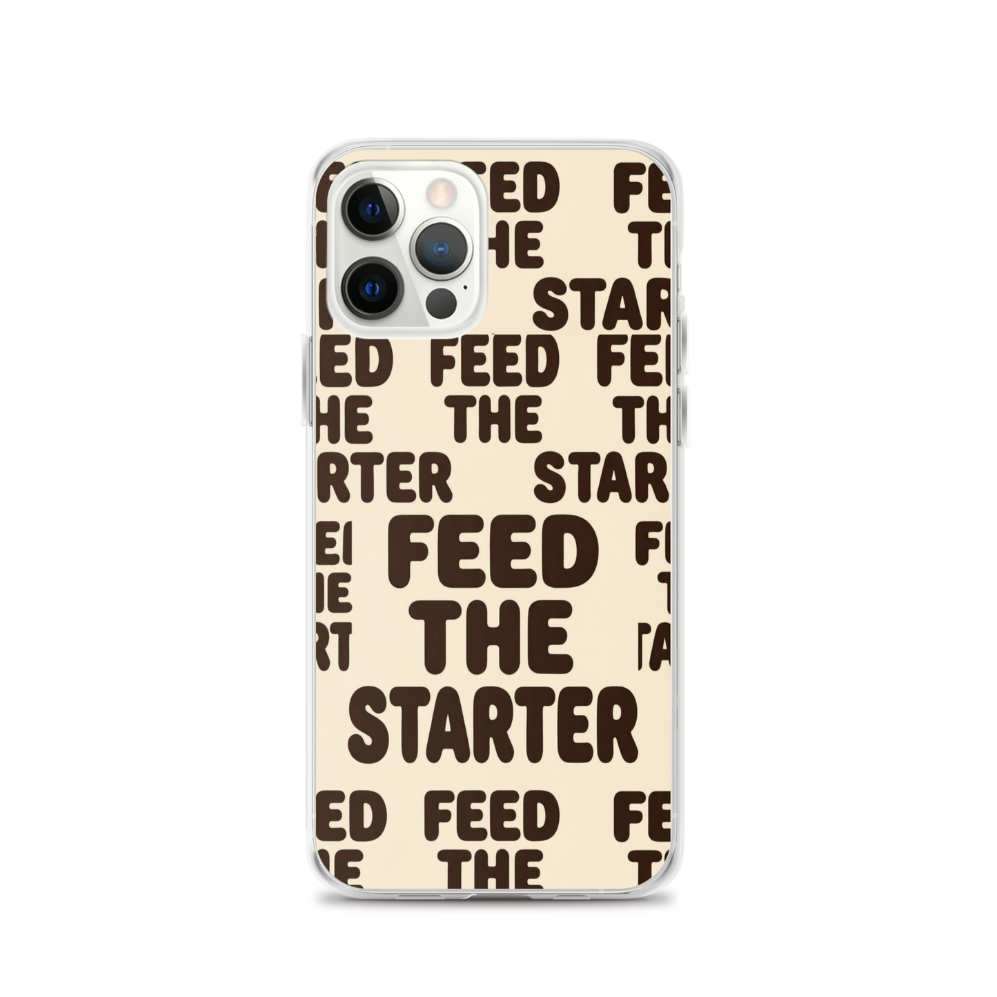 Feed the Starter Repeating Text Clear Case for iPhone® iPhone 12 Pro Bags & Accessories > Phone Cases ZomaModa