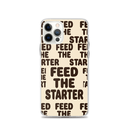 Feed the Starter Repeating Text Clear Case for iPhone® iPhone 12 Pro Bags & Accessories > Phone Cases ZomaModa