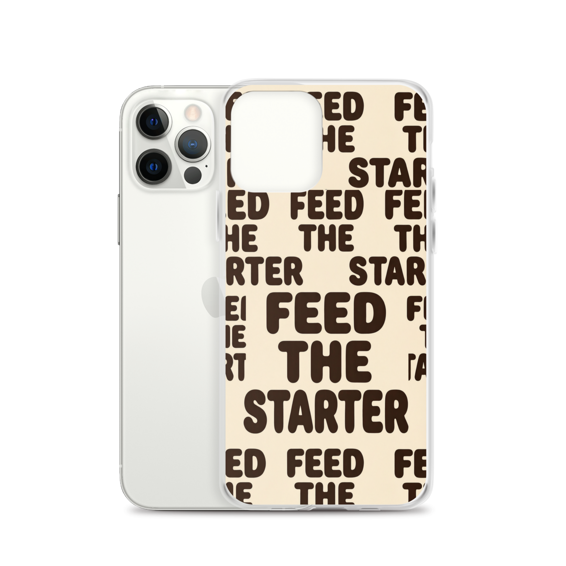Feed the Starter Repeating Text Clear Case for iPhone® Bags & Accessories > Phone Cases ZomaModa