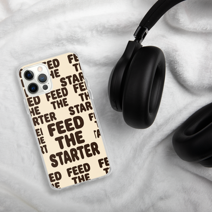 Feed the Starter Repeating Text Clear Case for iPhone® Bags & Accessories > Phone Cases ZomaModa