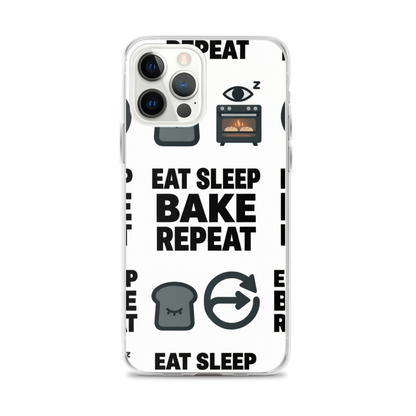 Eat Sleep Bake Repeat Clear Case for iPhone® iPhone 12 Pro Max Bags & Accessories > Phone Cases ZomaModa