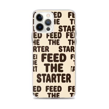 Feed the Starter Repeating Text Clear Case for iPhone® iPhone 12 Pro Max Bags & Accessories > Phone Cases ZomaModa