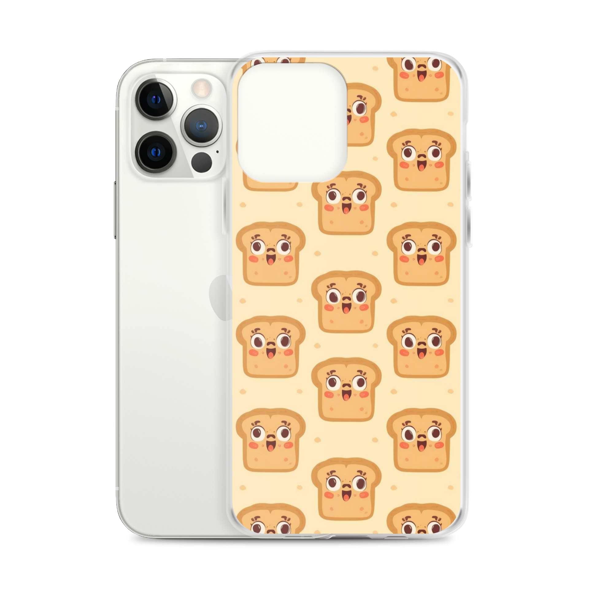 Funny Bread Faces Clear Case for iPhone® Bags & Accessories > Phone Cases ZomaModa