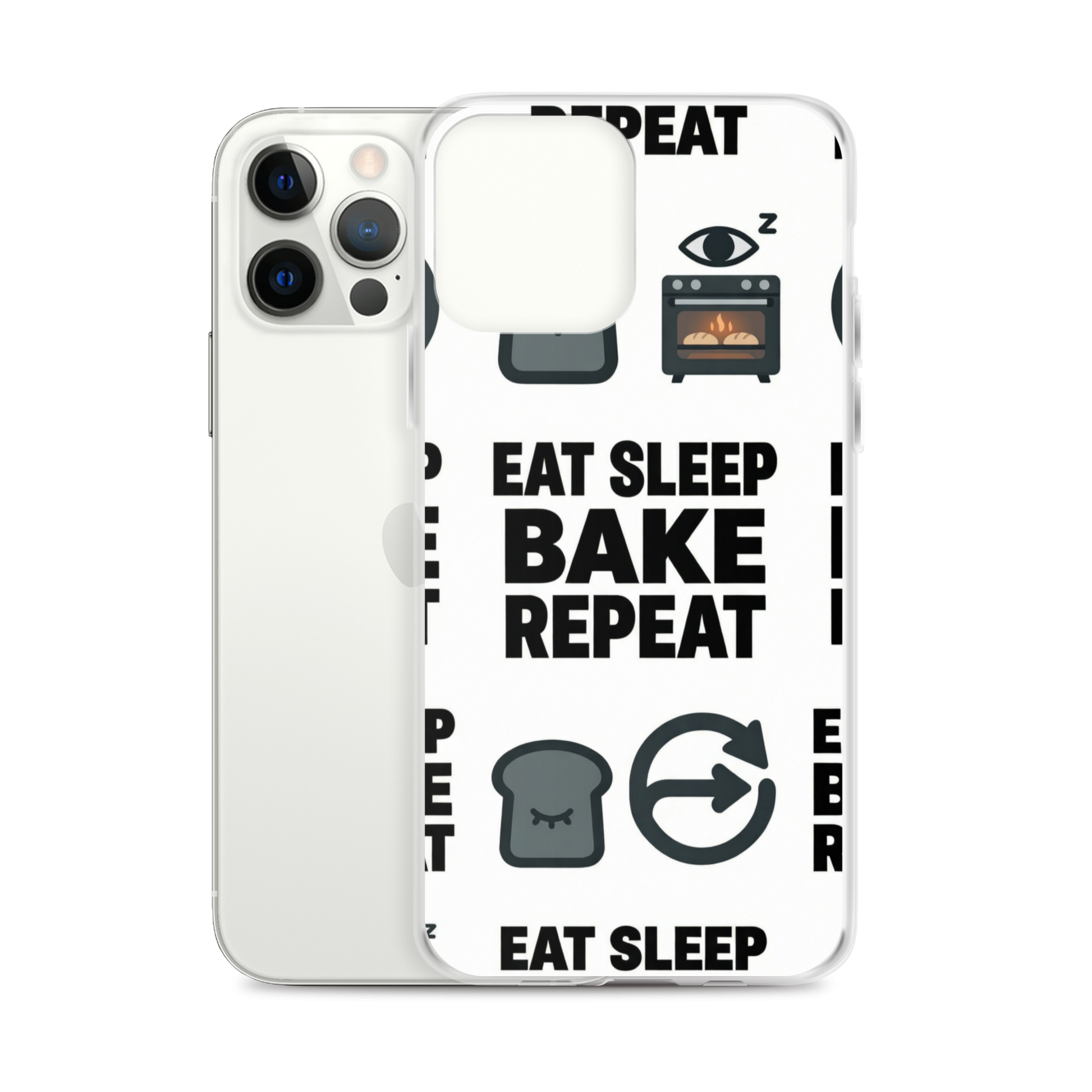 Eat Sleep Bake Repeat Clear Case for iPhone® Bags & Accessories > Phone Cases ZomaModa