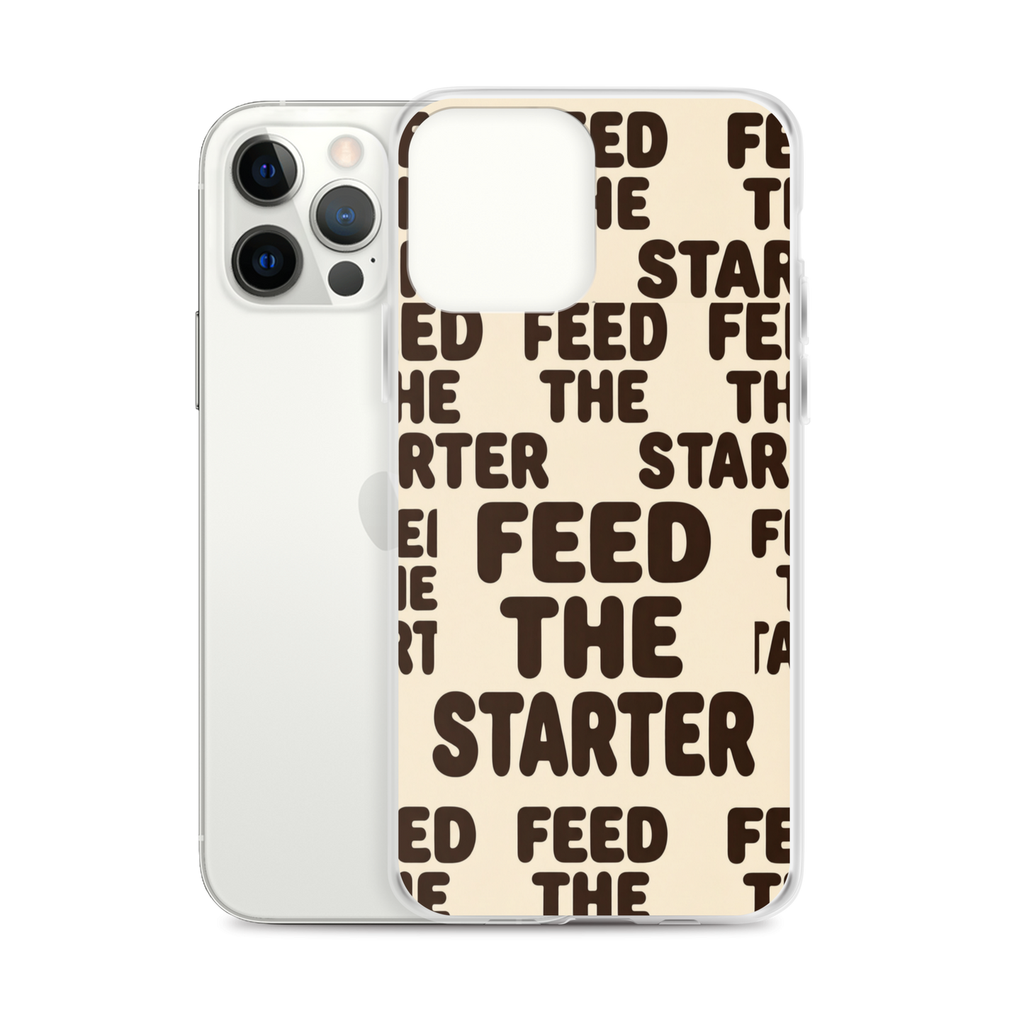 Feed the Starter Repeating Text Clear Case for iPhone® Bags & Accessories > Phone Cases ZomaModa