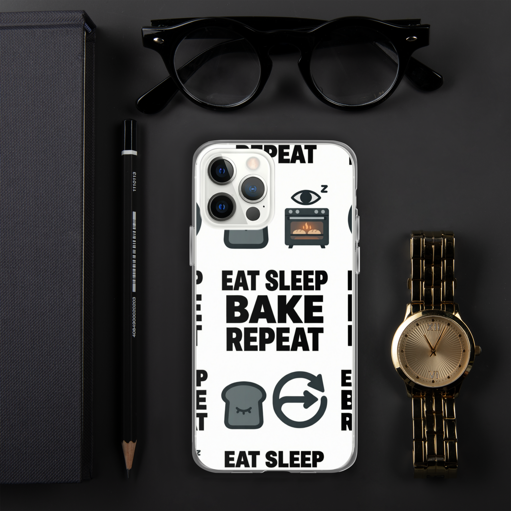 Eat Sleep Bake Repeat Clear Case for iPhone® Bags & Accessories > Phone Cases ZomaModa