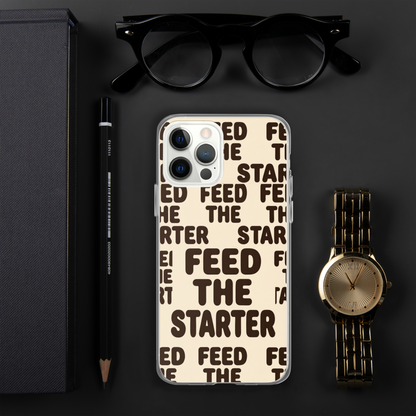 Feed the Starter Repeating Text Clear Case for iPhone® Bags & Accessories > Phone Cases ZomaModa