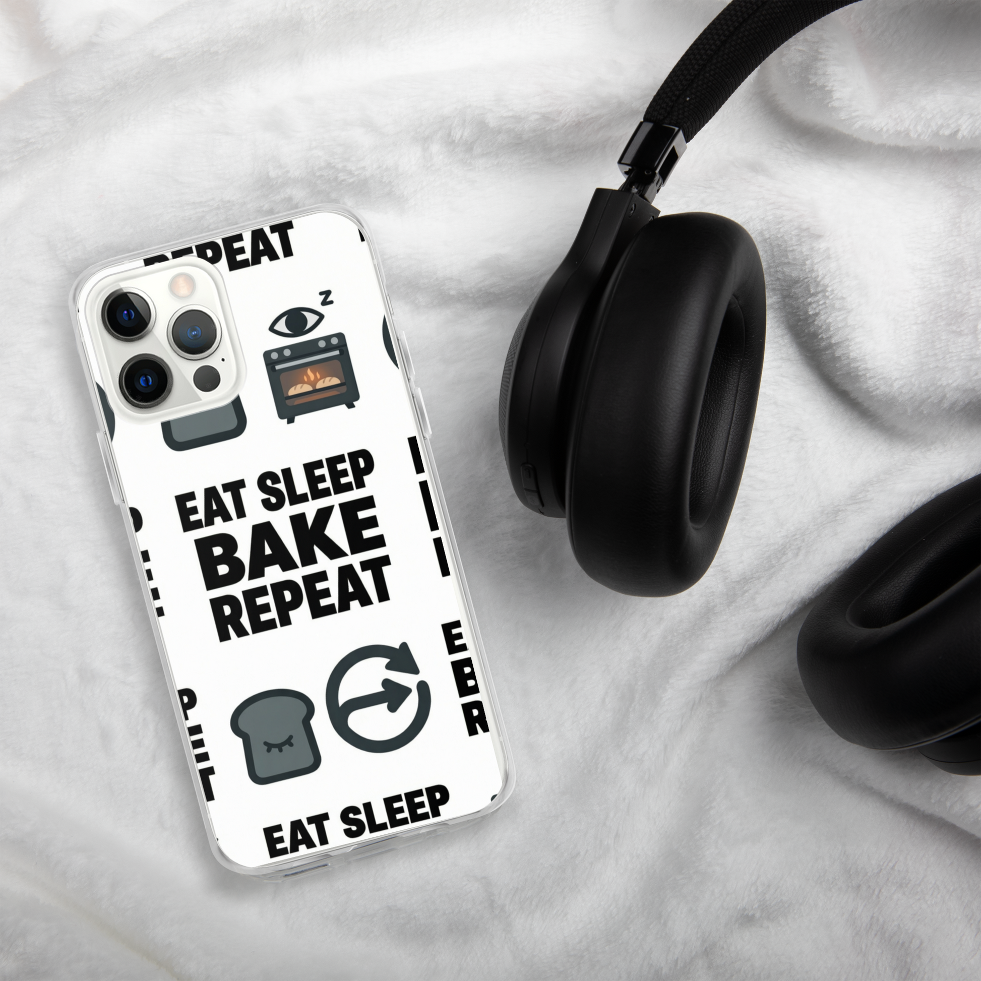 Eat Sleep Bake Repeat Clear Case for iPhone® Bags & Accessories > Phone Cases ZomaModa