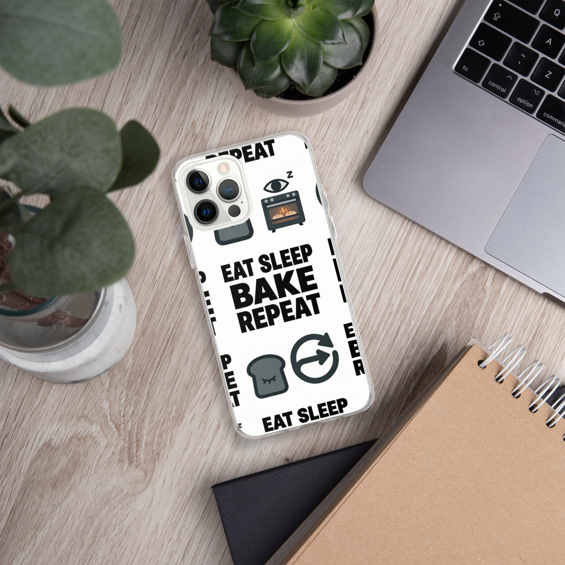 Eat Sleep Bake Repeat Clear Case for iPhone® Bags & Accessories > Phone Cases ZomaModa