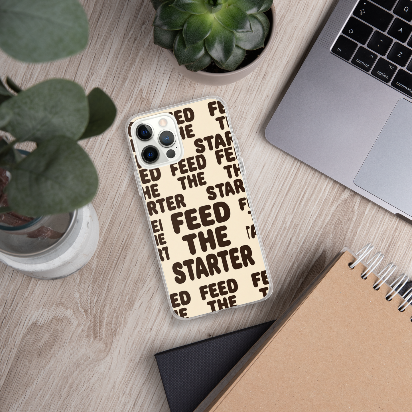 Feed the Starter Repeating Text Clear Case for iPhone® Bags & Accessories > Phone Cases ZomaModa