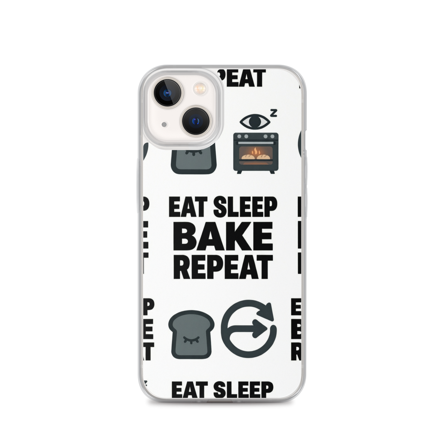 Eat Sleep Bake Repeat Clear Case for iPhone® iPhone 13 Bags & Accessories > Phone Cases ZomaModa