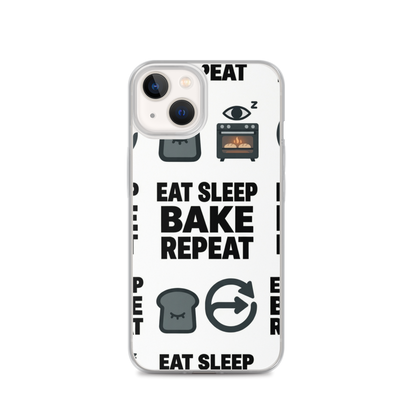Eat Sleep Bake Repeat Clear Case for iPhone® iPhone 13 Bags & Accessories > Phone Cases ZomaModa