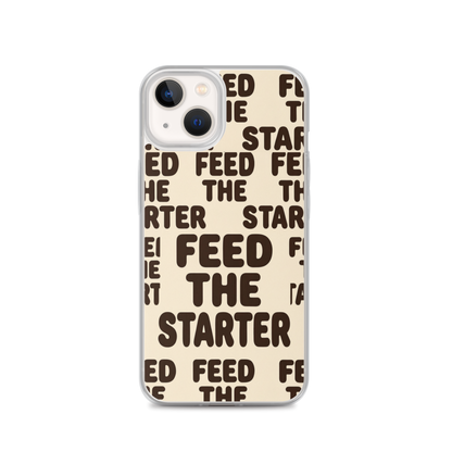 Feed the Starter Repeating Text Clear Case for iPhone® iPhone 13 Bags & Accessories > Phone Cases ZomaModa