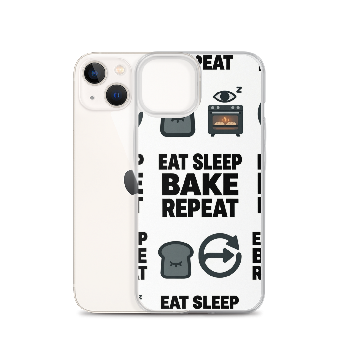 Eat Sleep Bake Repeat Clear Case for iPhone® Bags & Accessories > Phone Cases ZomaModa
