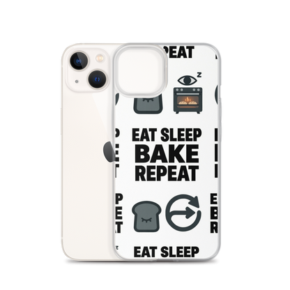 Eat Sleep Bake Repeat Clear Case for iPhone® Bags & Accessories > Phone Cases ZomaModa