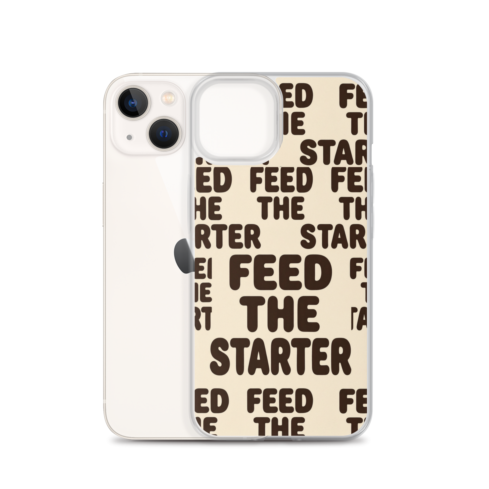 Feed the Starter Repeating Text Clear Case for iPhone® Bags & Accessories > Phone Cases ZomaModa