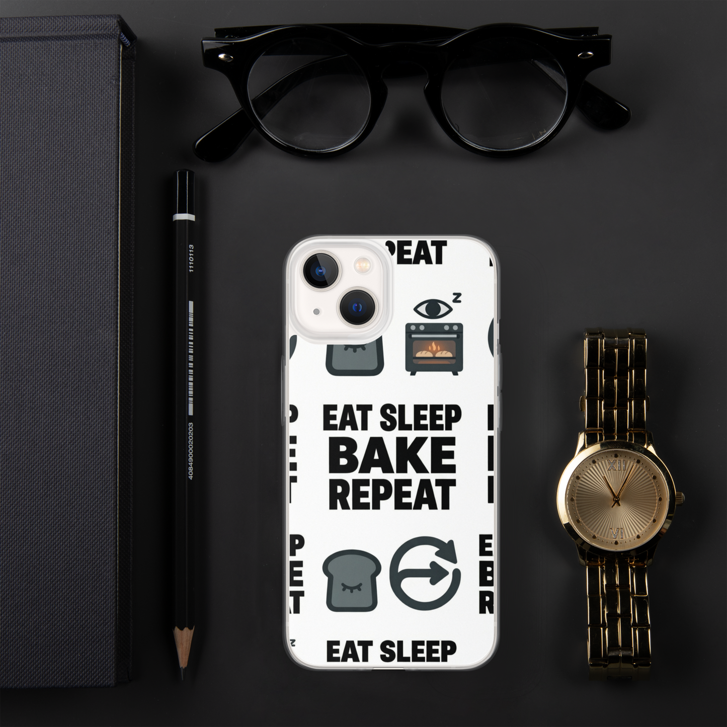 Eat Sleep Bake Repeat Clear Case for iPhone® Bags & Accessories > Phone Cases ZomaModa