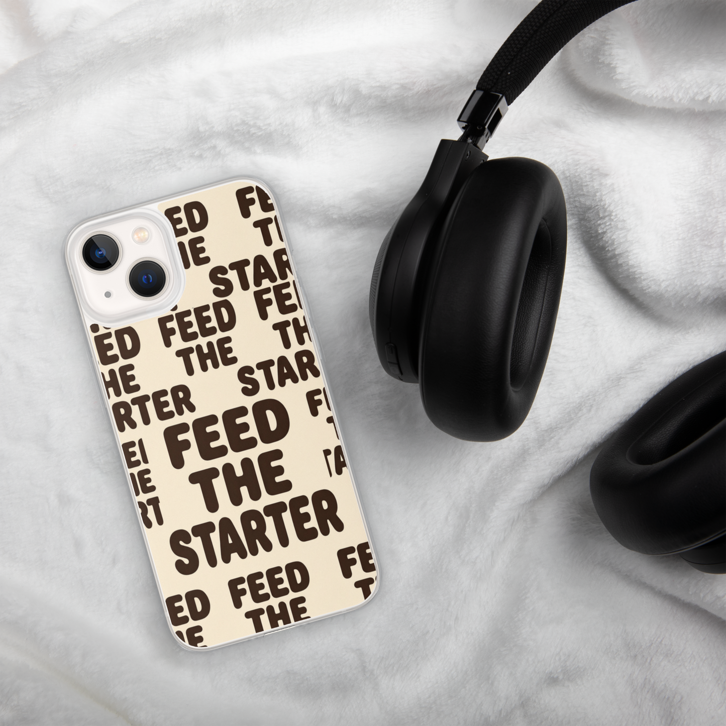 Feed the Starter Repeating Text Clear Case for iPhone® Bags & Accessories > Phone Cases ZomaModa
