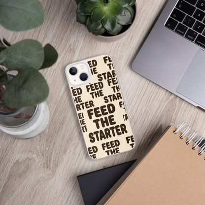 Feed the Starter Repeating Text Clear Case for iPhone® Bags & Accessories > Phone Cases ZomaModa