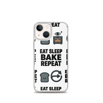 Eat Sleep Bake Repeat Clear Case for iPhone® iPhone 13 mini Bags & Accessories > Phone Cases ZomaModa