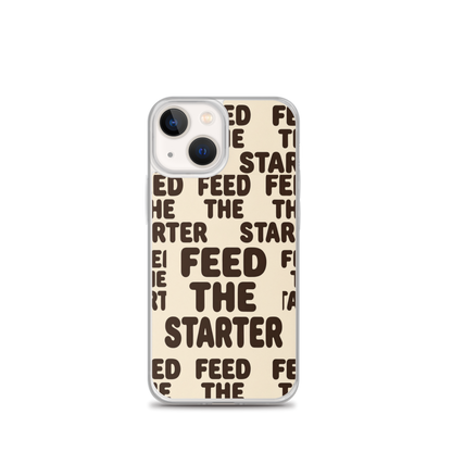 Feed the Starter Repeating Text Clear Case for iPhone® iPhone 13 mini Bags & Accessories > Phone Cases ZomaModa