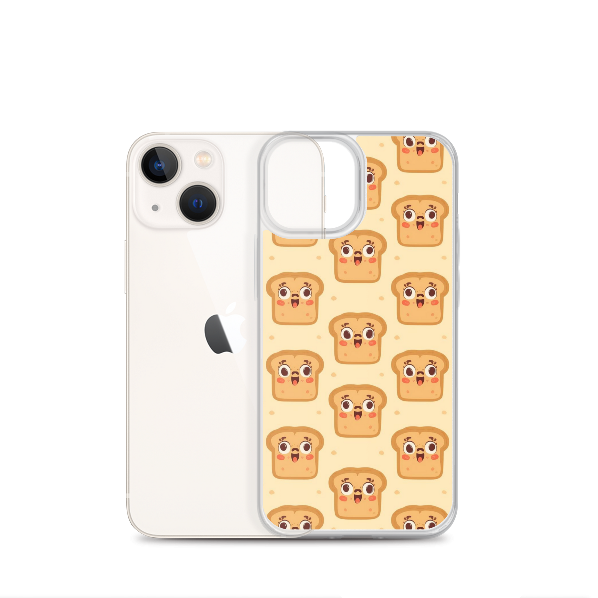 Funny Bread Faces Clear Case for iPhone® Bags & Accessories > Phone Cases ZomaModa