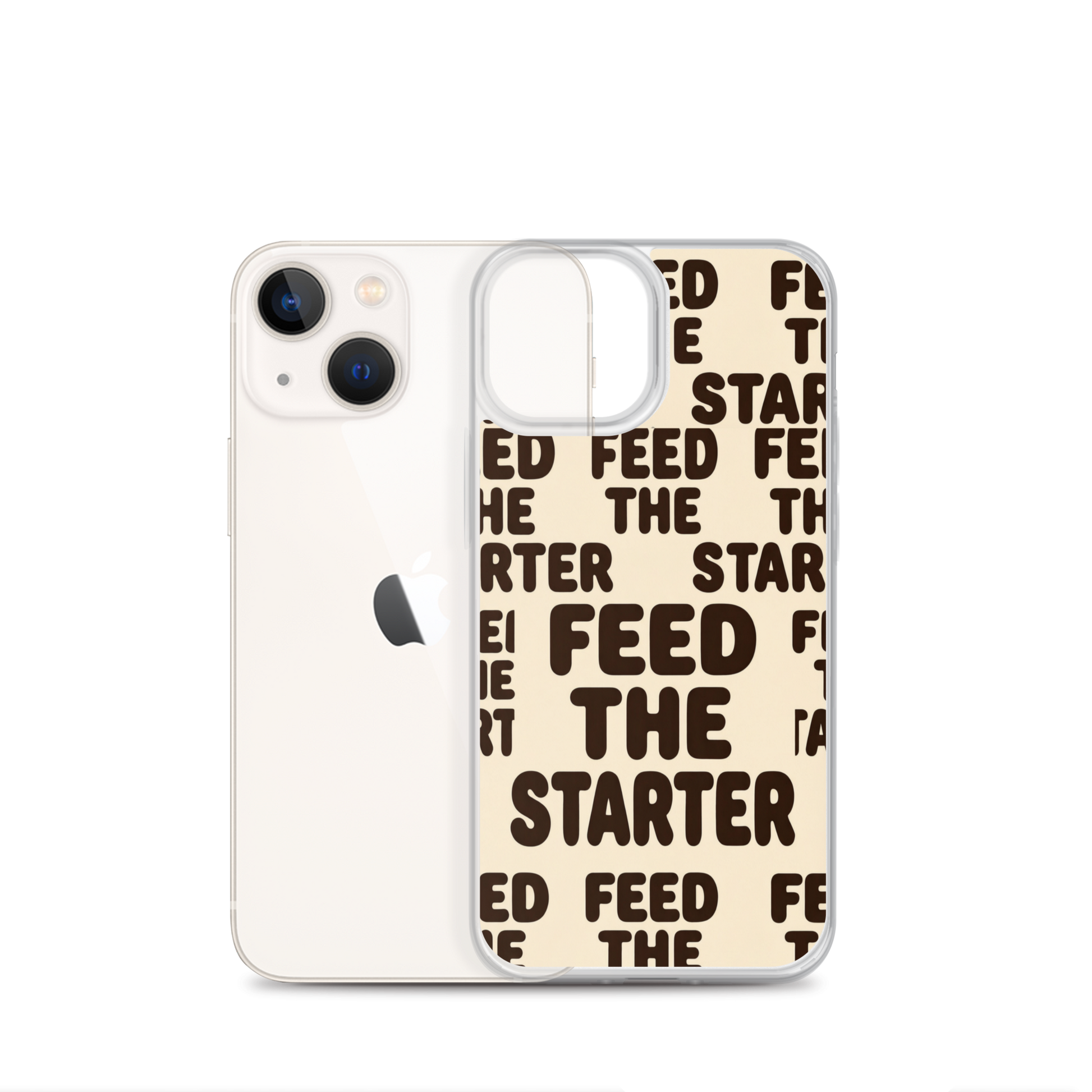 Feed the Starter Repeating Text Clear Case for iPhone® Bags & Accessories > Phone Cases ZomaModa
