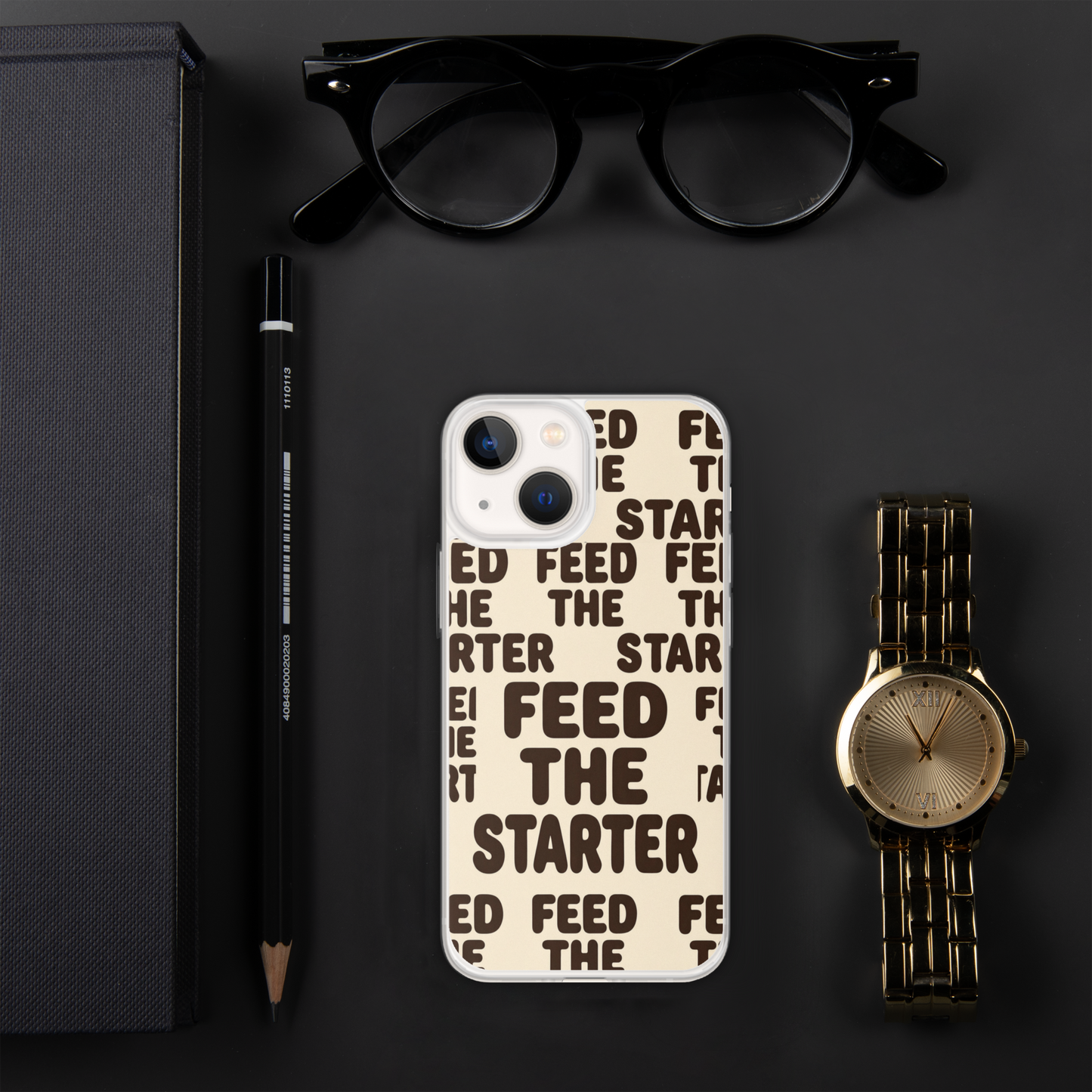 Feed the Starter Repeating Text Clear Case for iPhone® Bags & Accessories > Phone Cases ZomaModa