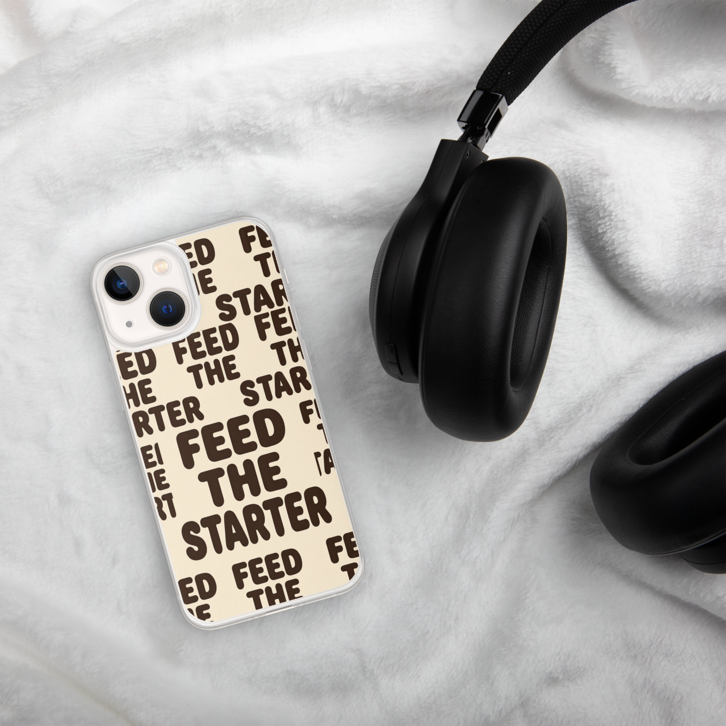 Feed the Starter Repeating Text Clear Case for iPhone® Bags & Accessories > Phone Cases ZomaModa