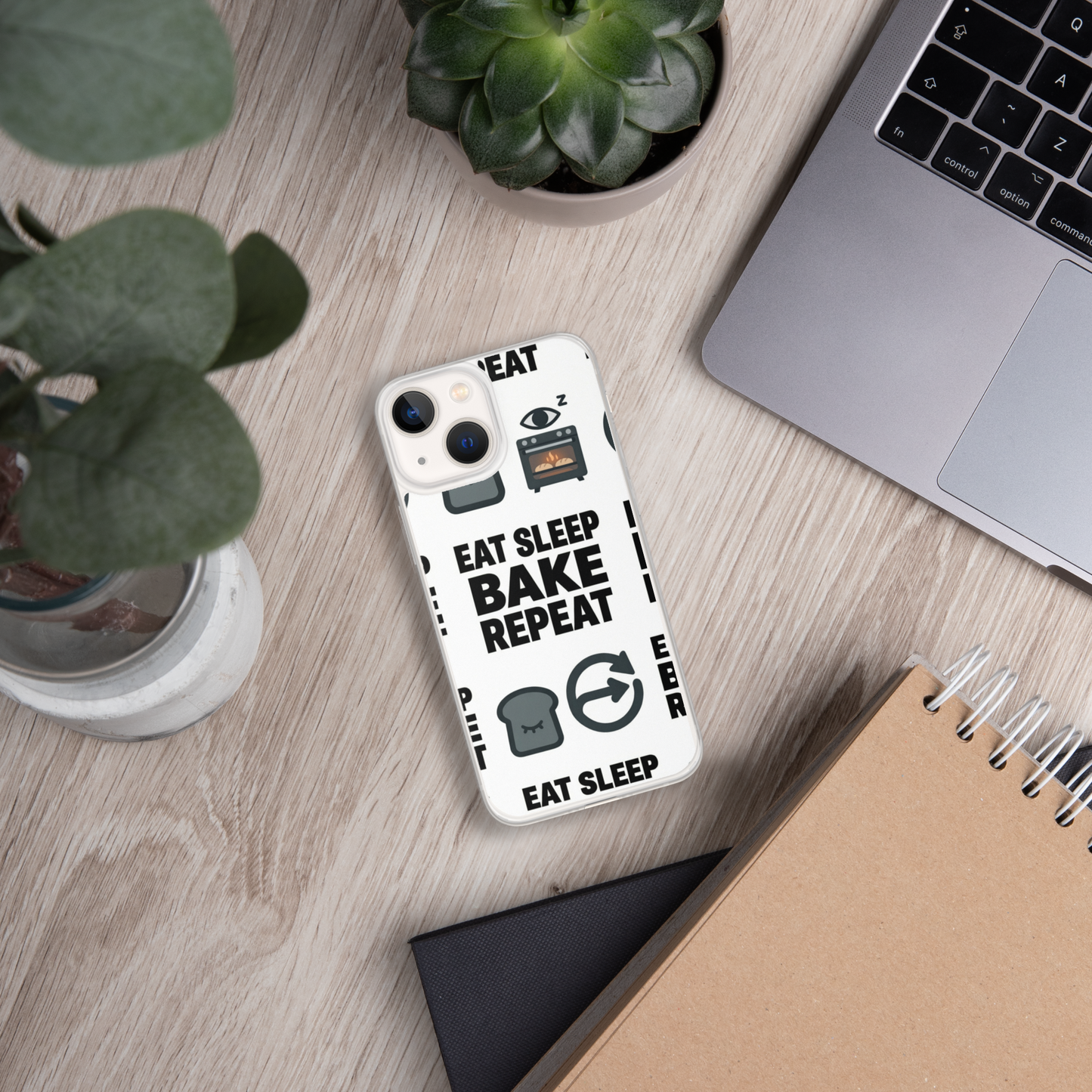 Eat Sleep Bake Repeat Clear Case for iPhone® Bags & Accessories > Phone Cases ZomaModa