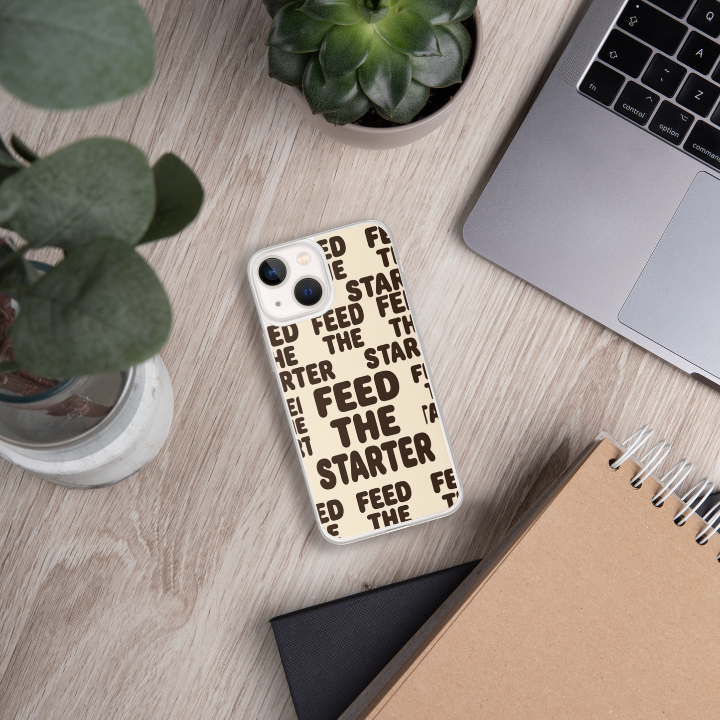 Feed the Starter Repeating Text Clear Case for iPhone® Bags & Accessories > Phone Cases ZomaModa