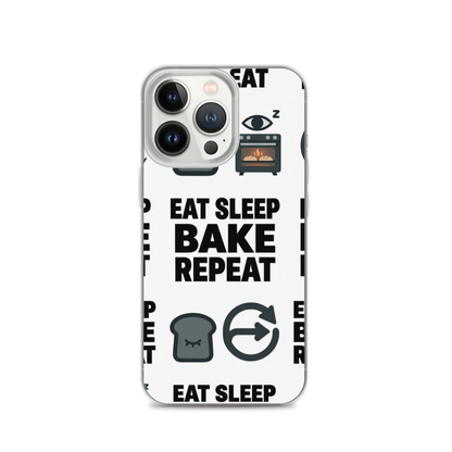 Eat Sleep Bake Repeat Clear Case for iPhone® iPhone 13 Pro Bags & Accessories > Phone Cases ZomaModa