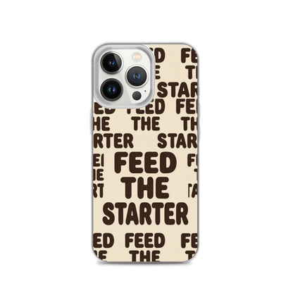 Feed the Starter Repeating Text Clear Case for iPhone® iPhone 13 Pro Bags & Accessories > Phone Cases ZomaModa