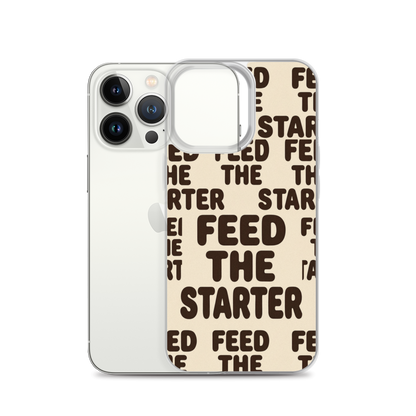 Feed the Starter Repeating Text Clear Case for iPhone® Bags & Accessories > Phone Cases ZomaModa