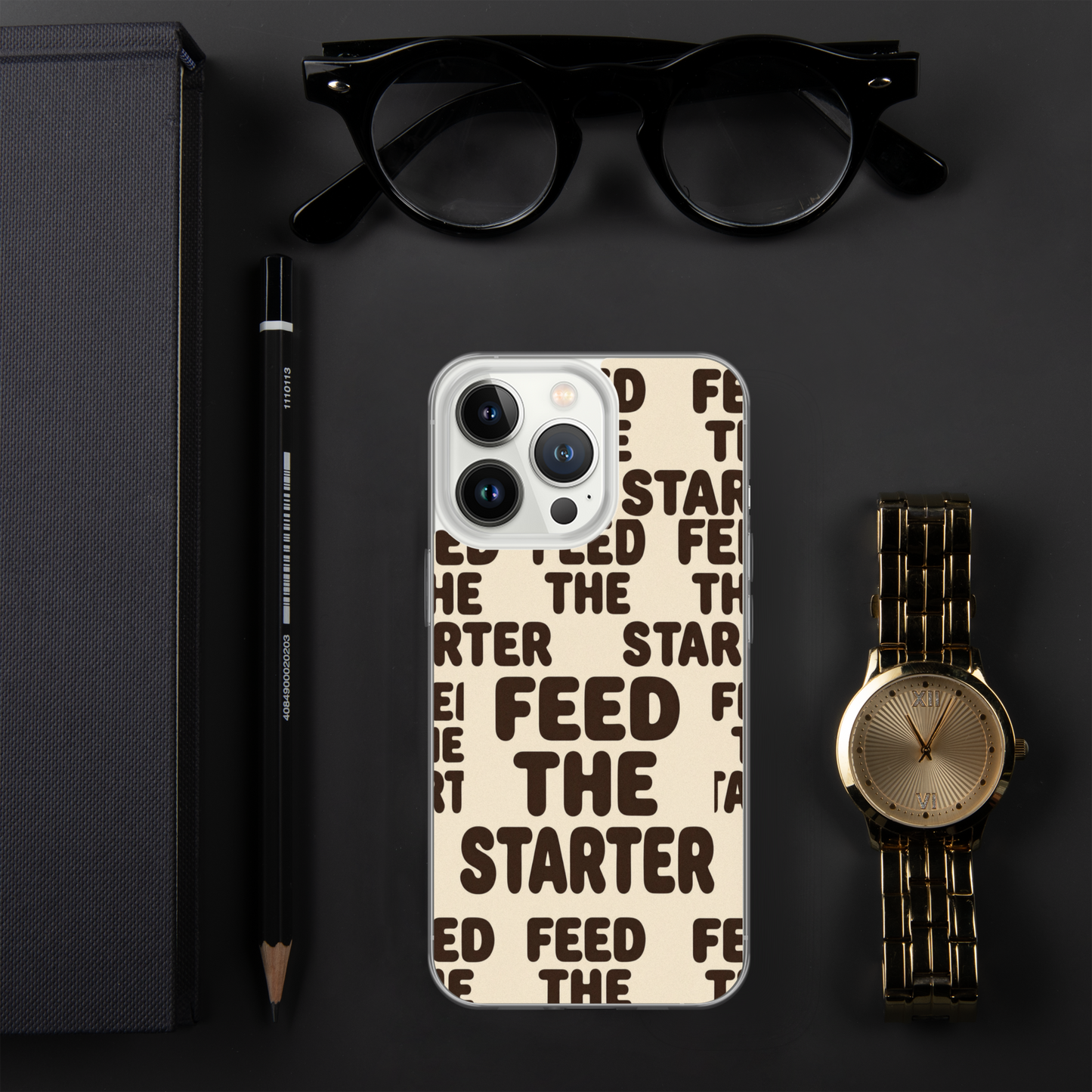Feed the Starter Repeating Text Clear Case for iPhone® Bags & Accessories > Phone Cases ZomaModa