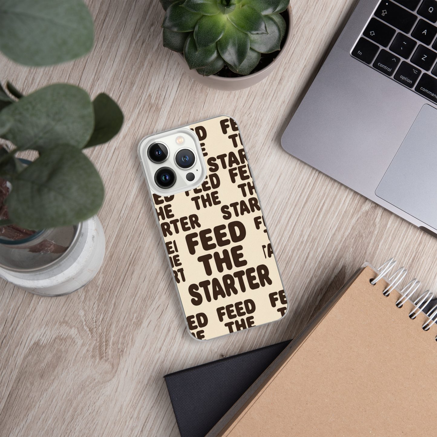 Feed the Starter Repeating Text Clear Case for iPhone® Bags & Accessories > Phone Cases ZomaModa